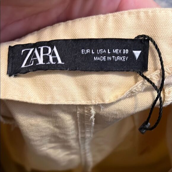 Zara Patchwork Contemporary Cargo Pants Wide Leg Pockets Belt Bohemian - Picture 15 of 16